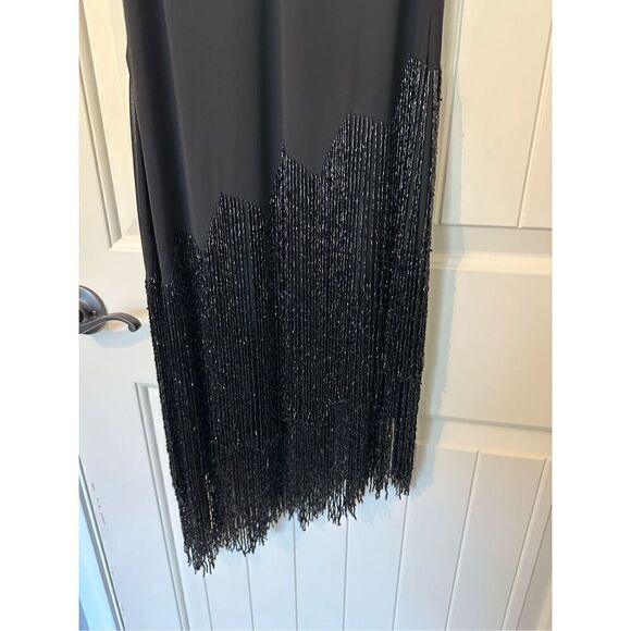 NWT NBD Revolve Annika Beaded Fringe Black Asymmetrical Mini Dress Size XXS - Picture 3 of 13